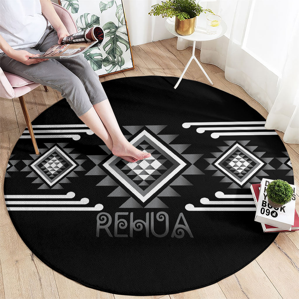 Aotearoa Atua Rehua Round Carpet Maori God Of Healing Taniko Motifs LT14 - Polynesian Pride