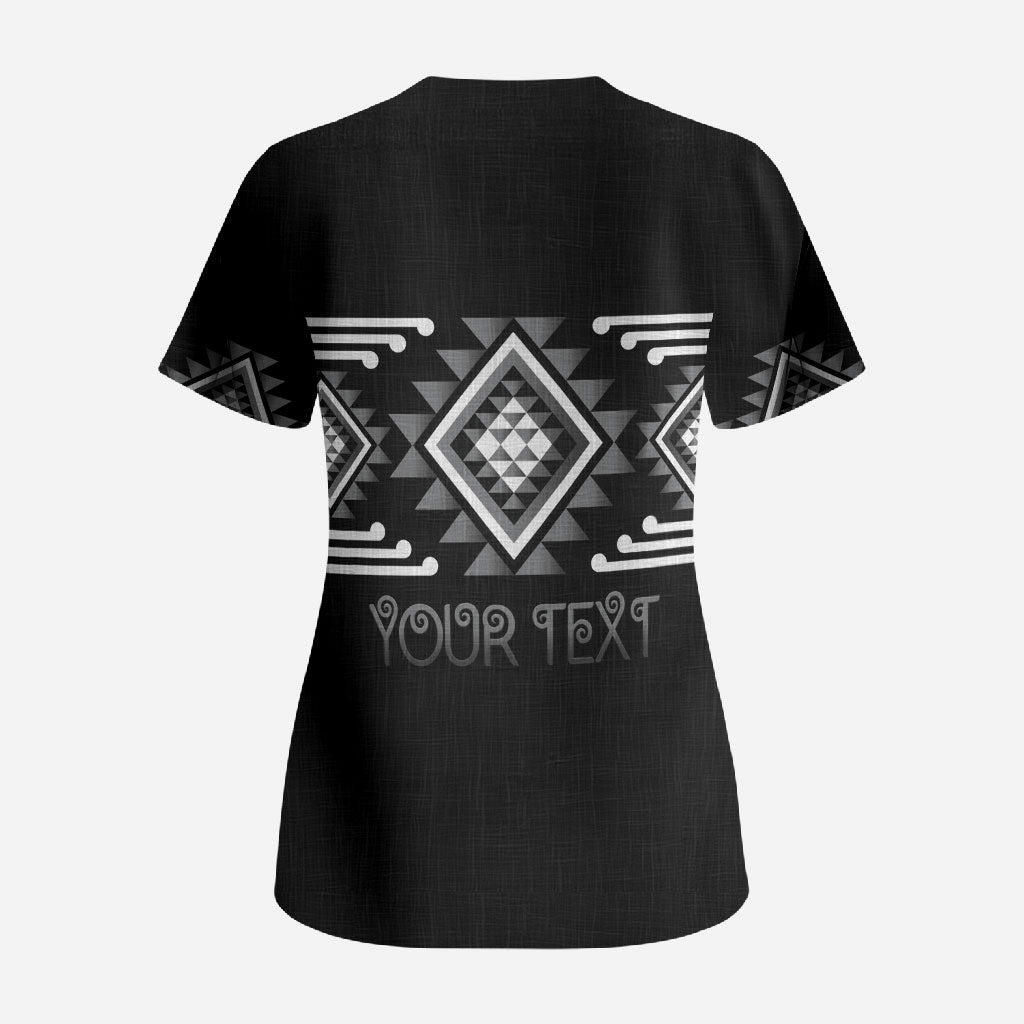 Aotearoa Atua Rehua Personalised Scrub Top Maori God Of Healing Taniko Motifs LT14 - Polynesian Pride