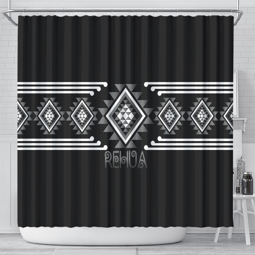 Aotearoa Atua Rehua Shower Curtain Maori God Of Healing Taniko Motifs LT14 - Polynesian Pride