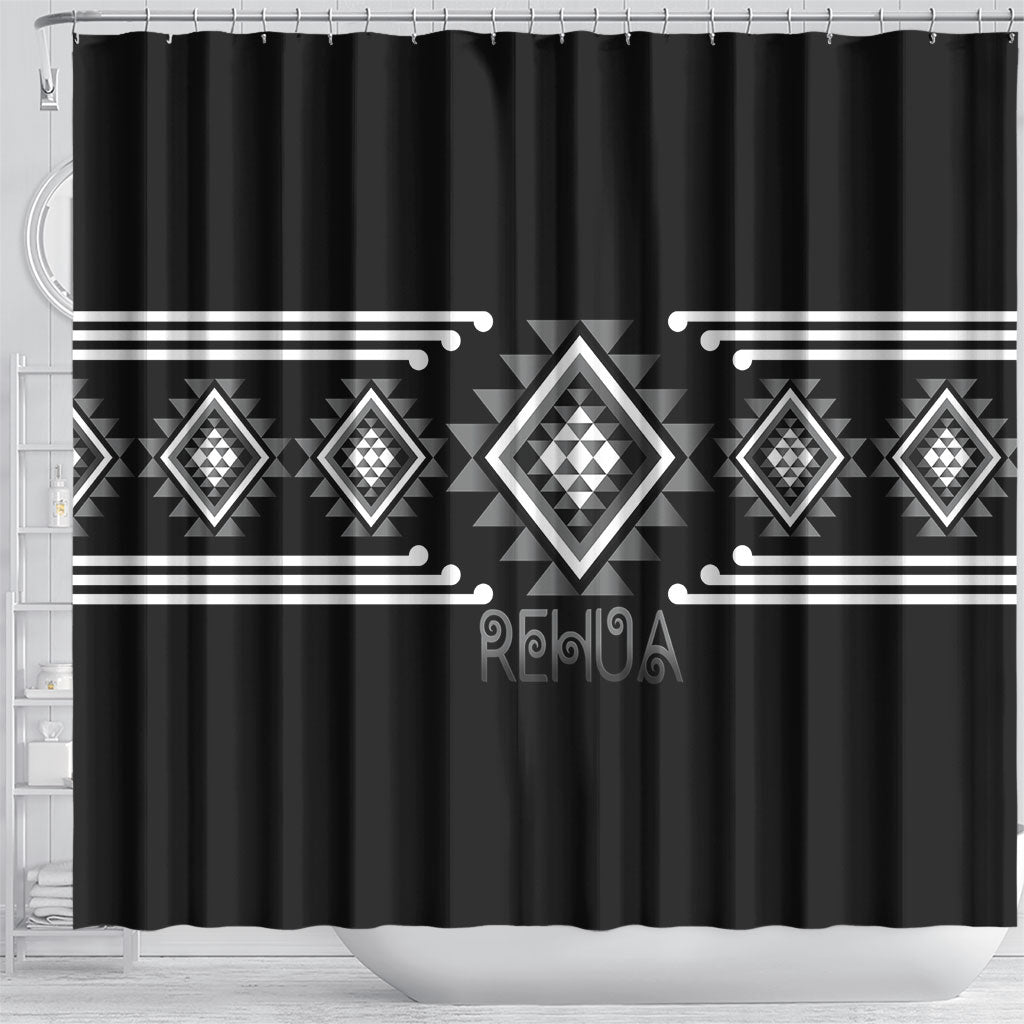Aotearoa Atua Rehua Shower Curtain Maori God Of Healing Taniko Motifs LT14 - Polynesian Pride