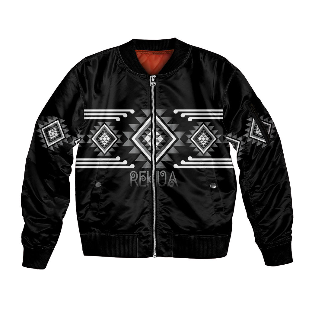 Aotearoa Atua Rehua Personalised Sleeve Zip Bomber Jacket Maori God Of Healing Taniko Motifs LT14 Unisex Grey - Polynesian Pride