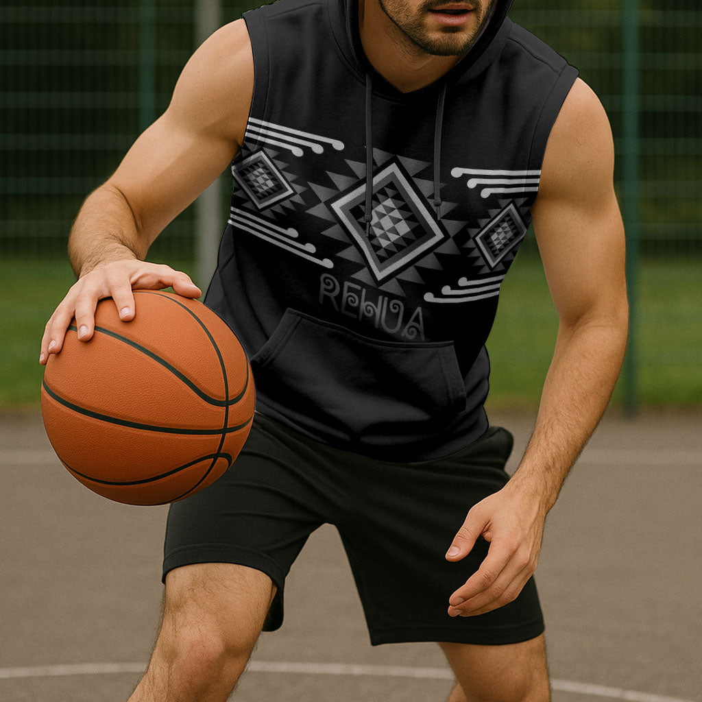 Aotearoa Atua Rehua Personalised Sleeveless Hoodie Maori God Of Healing Taniko Motifs LT14 - Polynesian Pride