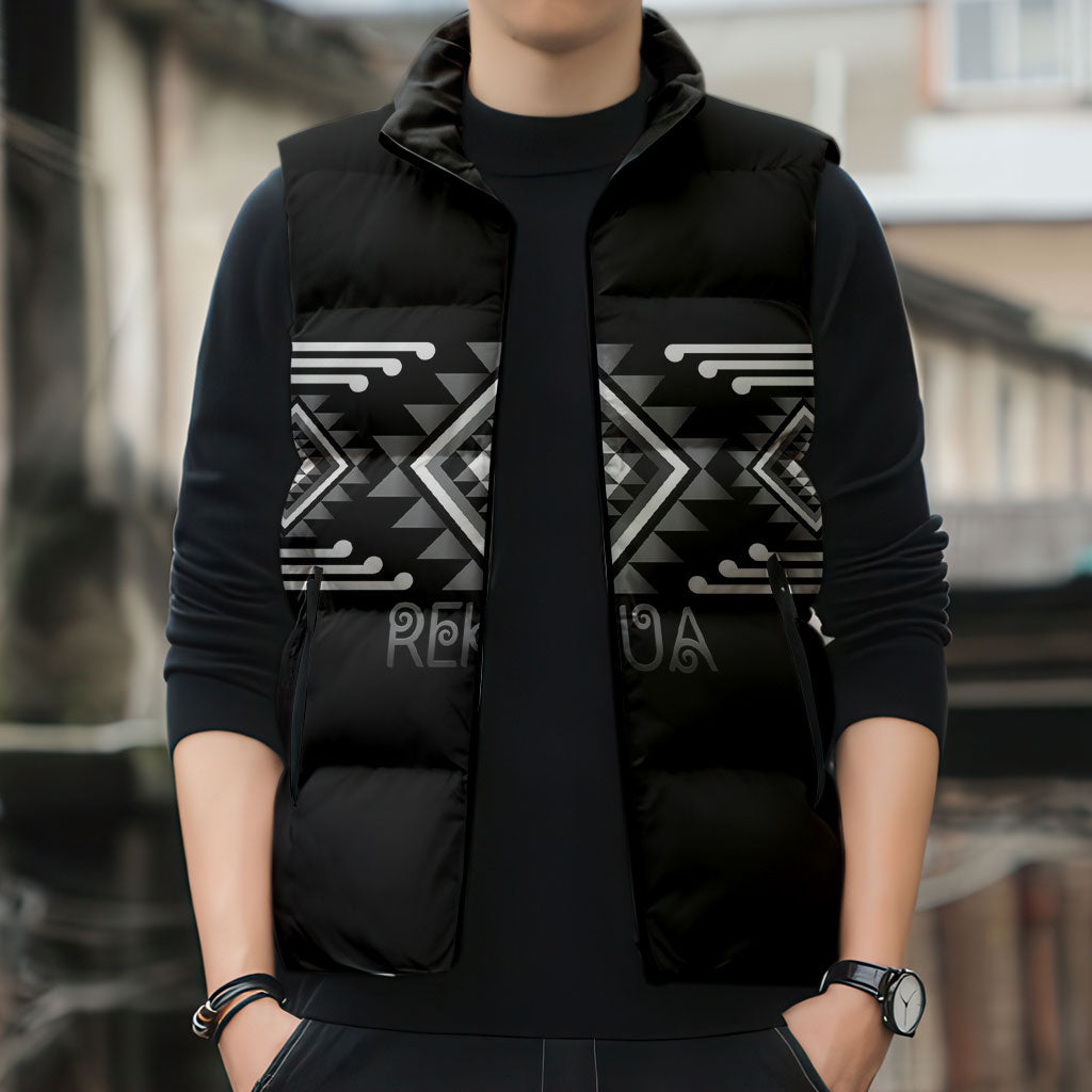 Aotearoa Atua Rehua Personalised Sleeveless Puffer Jacket Maori God Of Healing Taniko Motifs LT14 - Polynesian Pride