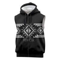 Aotearoa Atua Rehua Personalised Sleeveless Zip Hoodie Maori God Of Healing Taniko Motifs LT14 Grey - Polynesian Pride