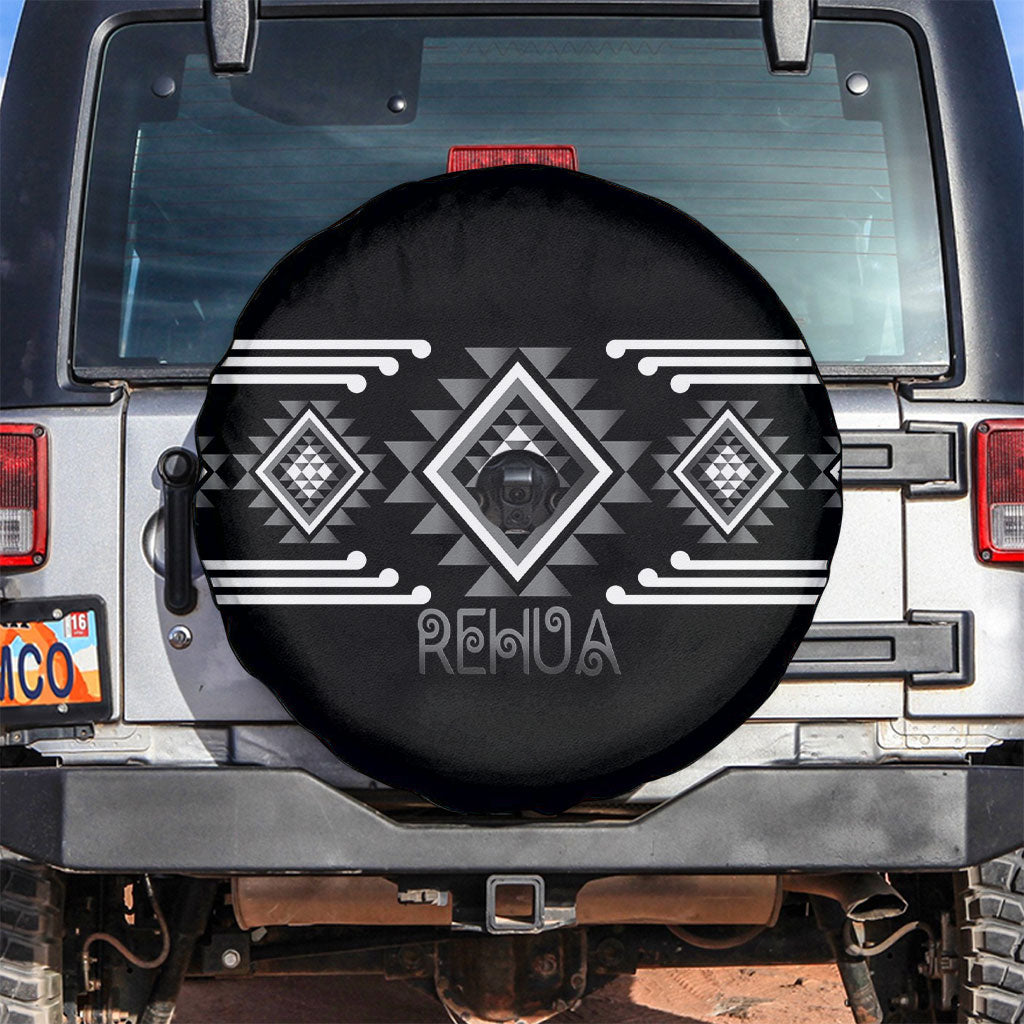 Aotearoa Atua Rehua Spare Tire Cover Maori God Of Healing Taniko Motifs LT14 Grey - Polynesian Pride