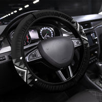 Aotearoa Atua Rehua Steering Wheel Cover Maori God Of Healing Taniko Motifs LT14 Universal Fit Grey - Polynesian Pride