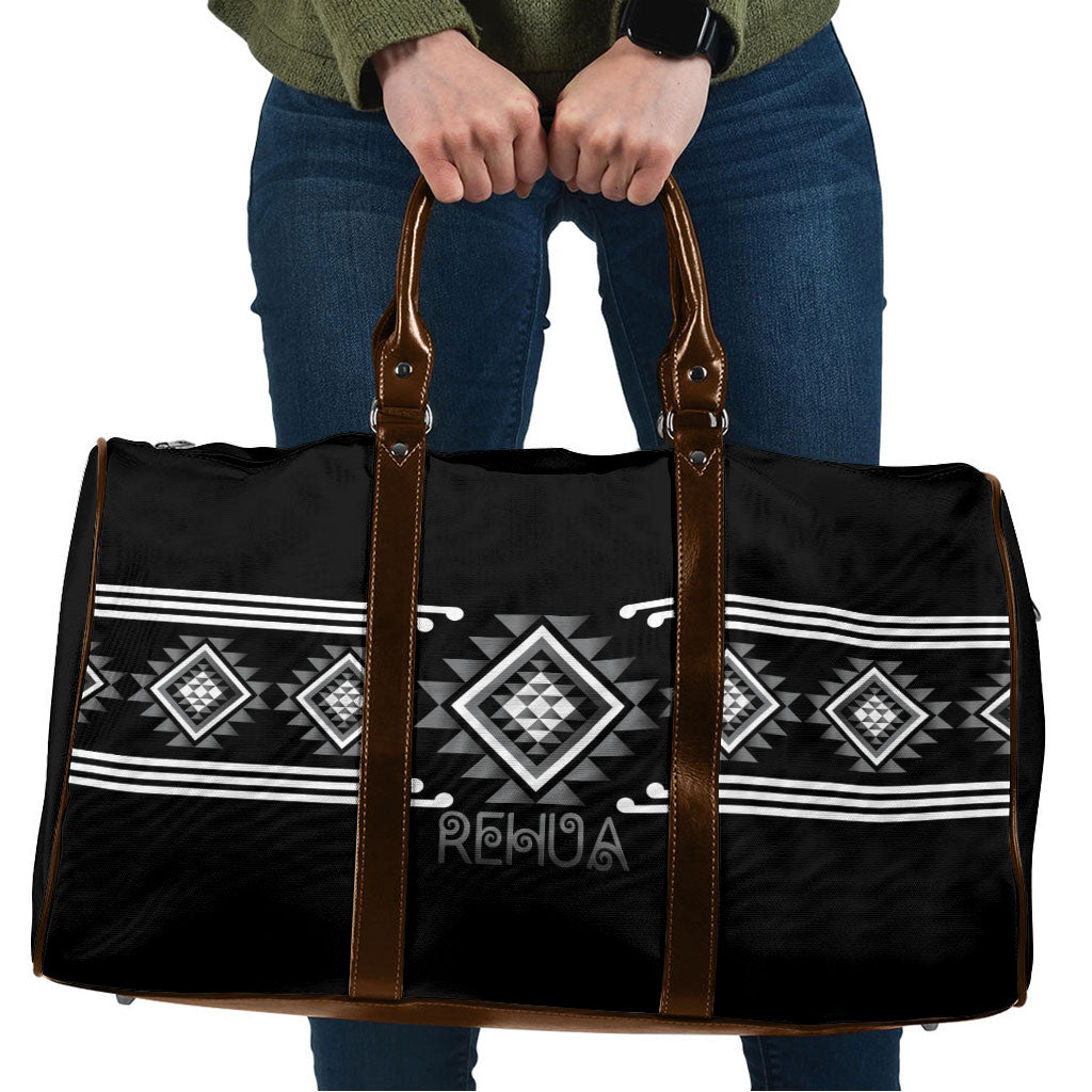 Aotearoa Atua Rehua Travel Bag Maori God Of Healing Taniko Motifs LT14 Grey - Polynesian Pride