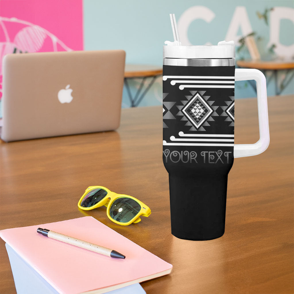 Aotearoa Atua Rehua Personalised Tumbler With Handle Maori God Of Healing Taniko Motifs LT14 - Polynesian Pride