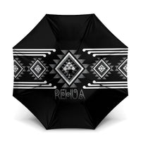 Aotearoa Atua Rehua Umbrella Maori God Of Healing Taniko Motifs LT14 One Size Folded 11.42 inch Opened Diameter 37.4 inch Grey - Polynesian Pride