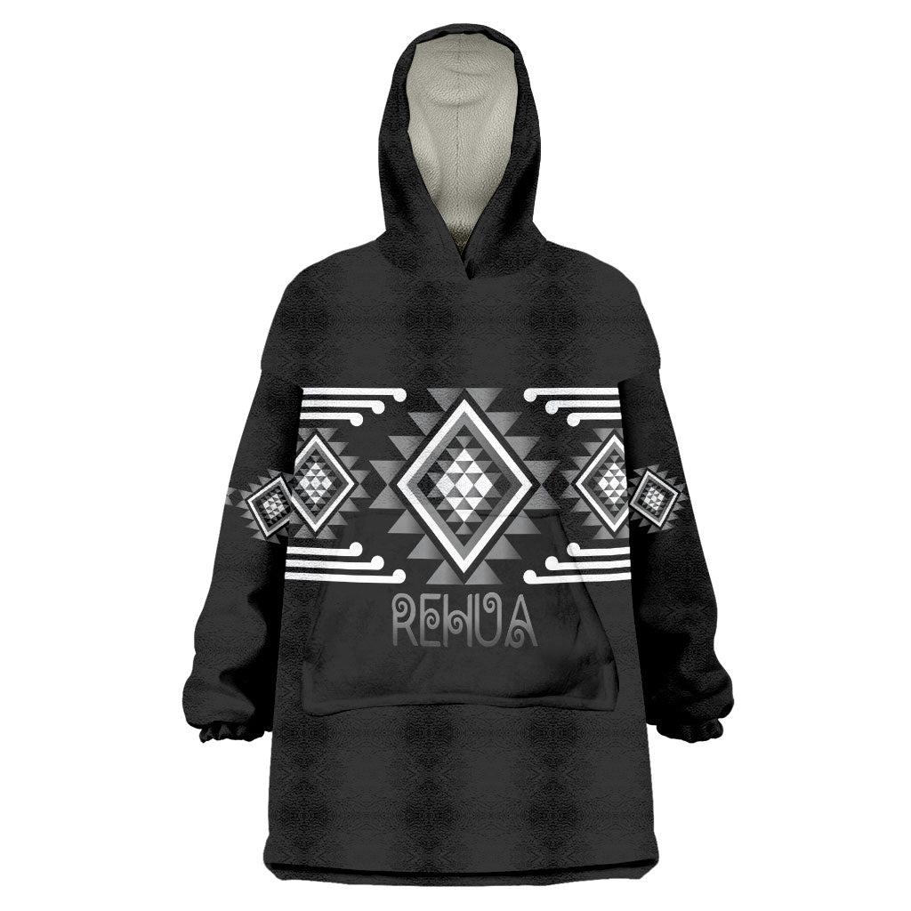 Aotearoa Atua Rehua Personalised Wearable Blanket Hoodie Maori God Of Healing Taniko Motifs LT14 One Size Grey - Polynesian Pride