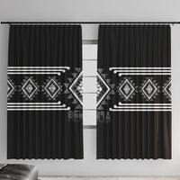 Aotearoa Atua Rehua Window Curtain Maori God Of Healing Taniko Motifs LT14 With Hooks Grey - Polynesian Pride