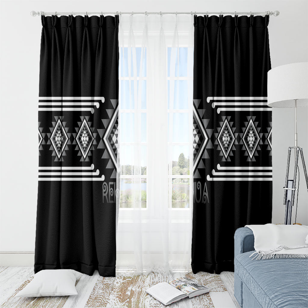 Aotearoa Atua Rehua Window Curtain Maori God Of Healing Taniko Motifs LT14 - Polynesian Pride