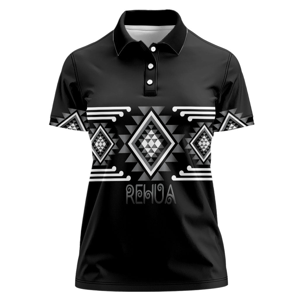 Aotearoa Atua Rehua Personalised Women Polo Shirt Maori God Of Healing Taniko Motifs LT14 Female Grey - Polynesian Pride