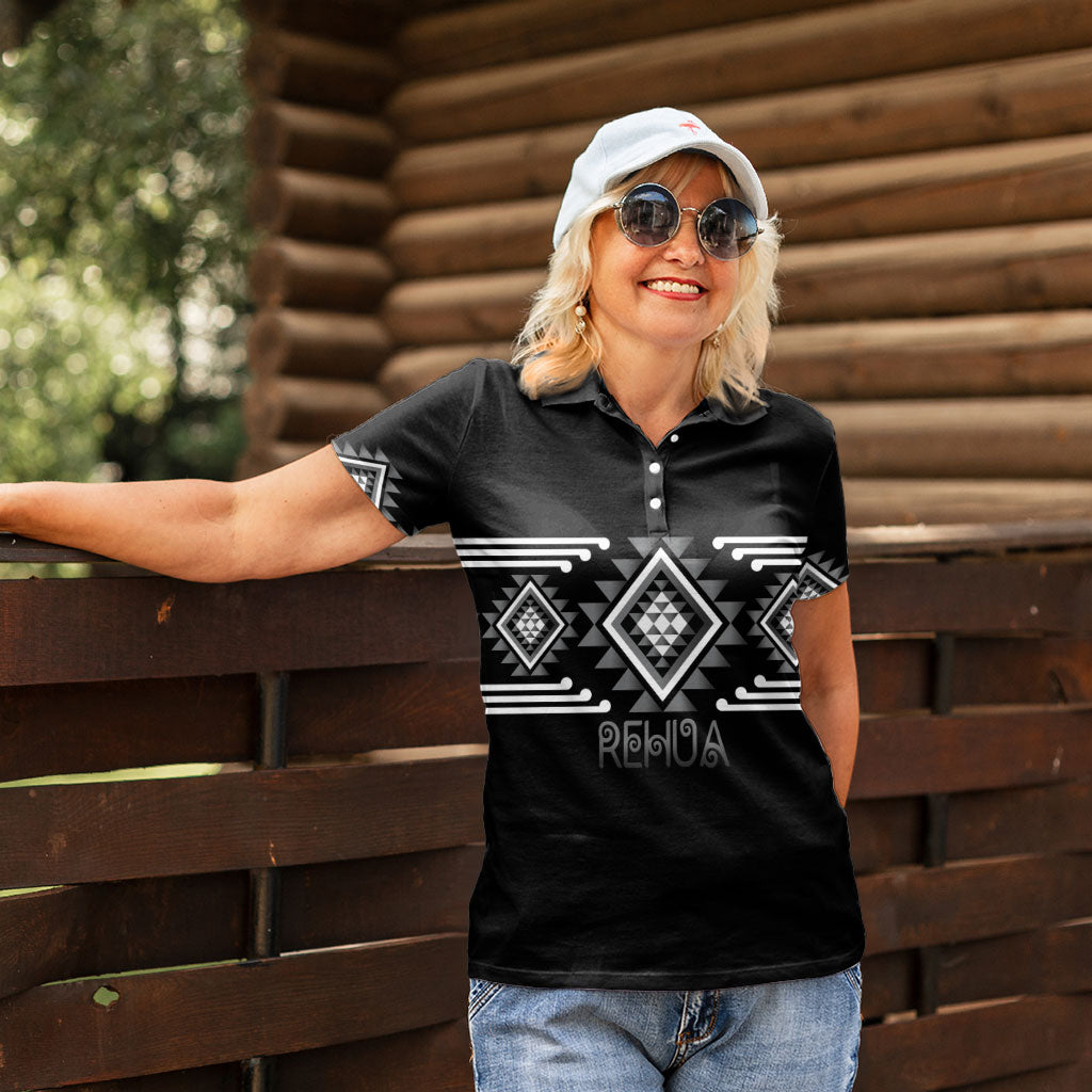 Aotearoa Atua Rehua Personalised Women Polo Shirt Maori God Of Healing Taniko Motifs LT14 - Polynesian Pride