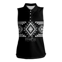 Aotearoa Atua Rehua Personalised Women Sleeveless Polo Shirt Maori God Of Healing Taniko Motifs LT14 Female Grey - Polynesian Pride