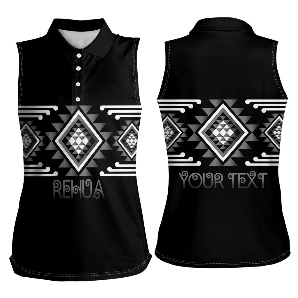 Aotearoa Atua Rehua Personalised Women Sleeveless Polo Shirt Maori God Of Healing Taniko Motifs LT14 - Polynesian Pride