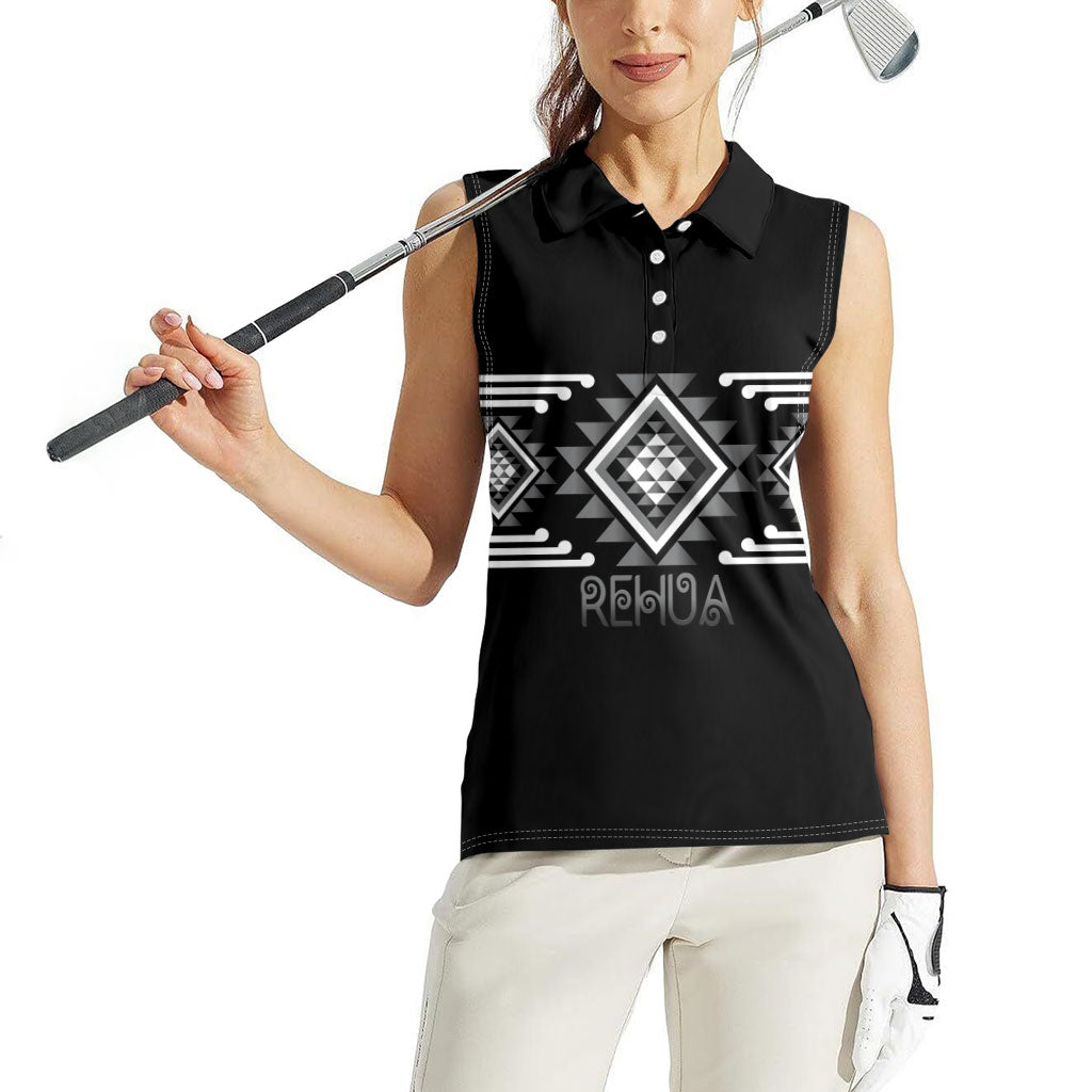 Aotearoa Atua Rehua Personalised Women Sleeveless Polo Shirt Maori God Of Healing Taniko Motifs LT14 - Polynesian Pride