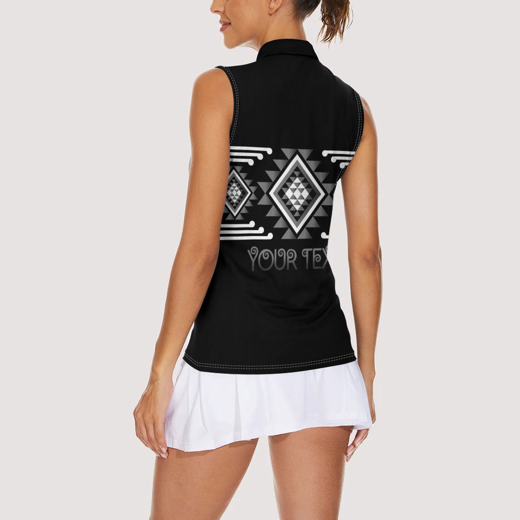 Aotearoa Atua Rehua Personalised Women Sleeveless Polo Shirt Maori God Of Healing Taniko Motifs LT14 - Polynesian Pride