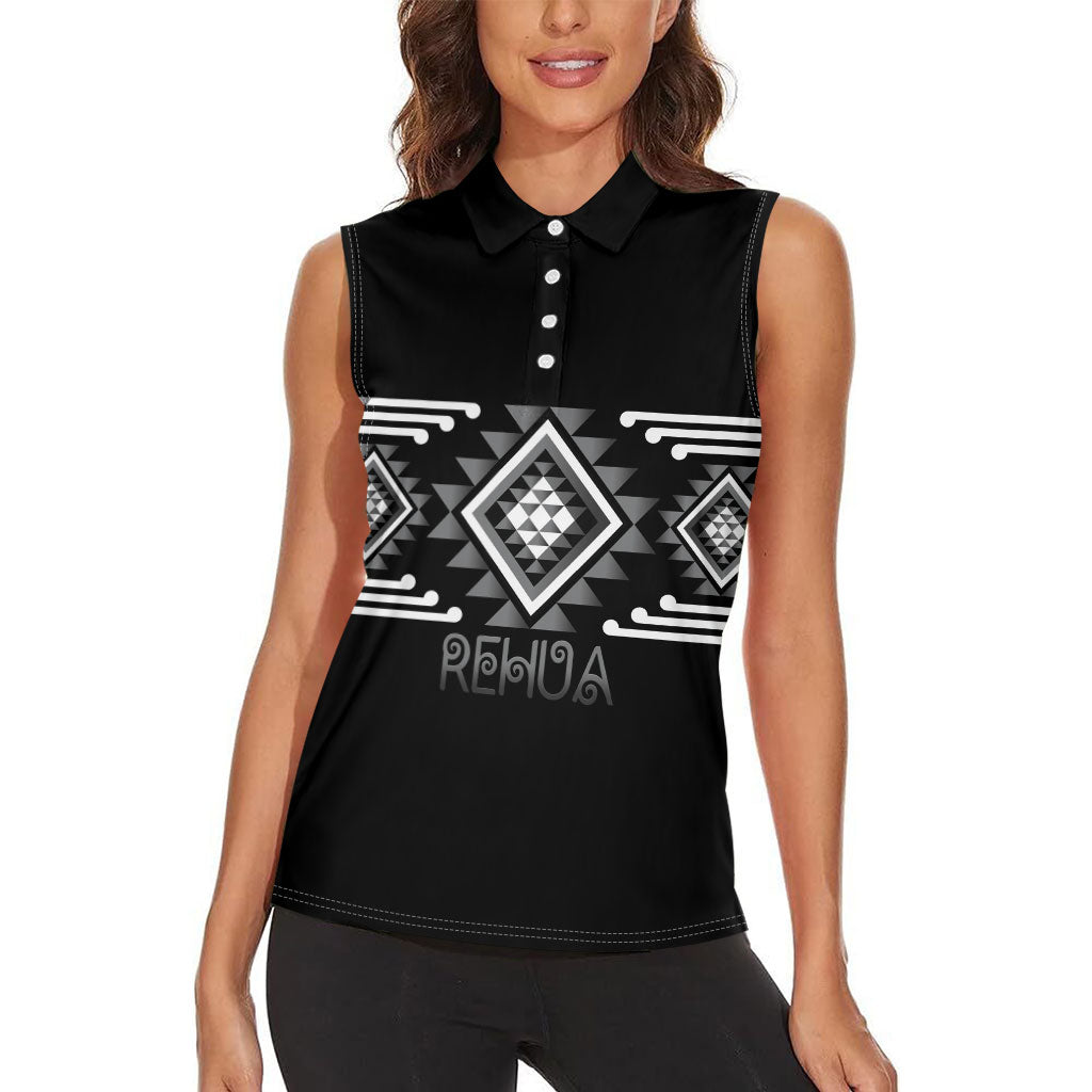 Aotearoa Atua Rehua Personalised Women Sleeveless Polo Shirt Maori God Of Healing Taniko Motifs LT14 - Polynesian Pride