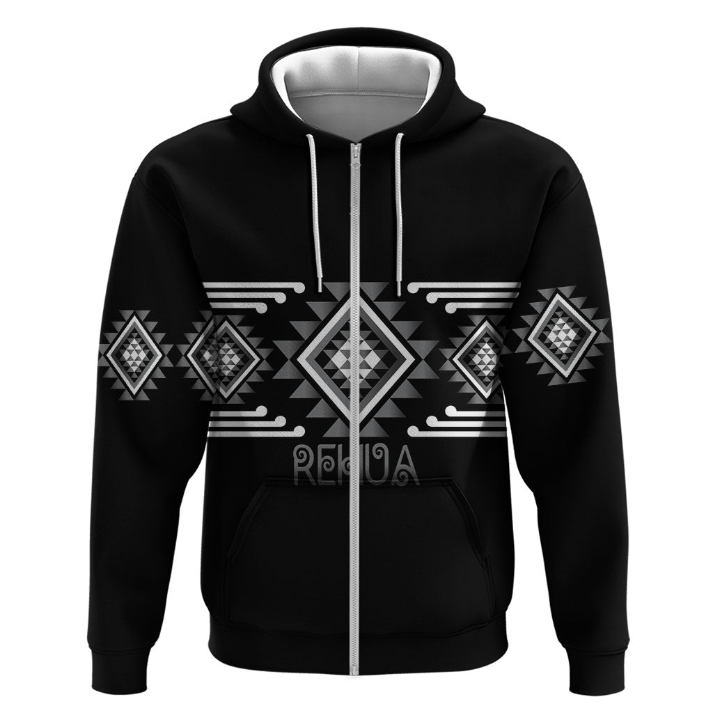 Aotearoa Atua Rehua Personalised Zip Hoodie Maori God Of Healing Taniko Motifs LT14 Zip Hoodie Grey - Polynesian Pride