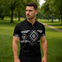 Aotearoa Atua Rehua Personalised Zipper Polo Shirt Maori God Of Healing Taniko Motifs LT14 - Polynesian Pride