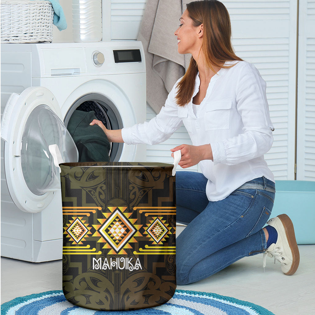 Aotearoa Atua Mahuika Laundry Basket Maori Goddess Of Fire Taniko Motifs LT14 - Polynesian Pride