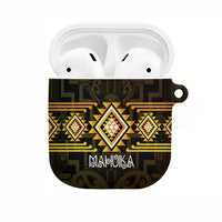 Aotearoa Atua Mahuika AirPods Case Maori Goddess Of Fire Taniko Motifs LT14 Yellow - Polynesian Pride