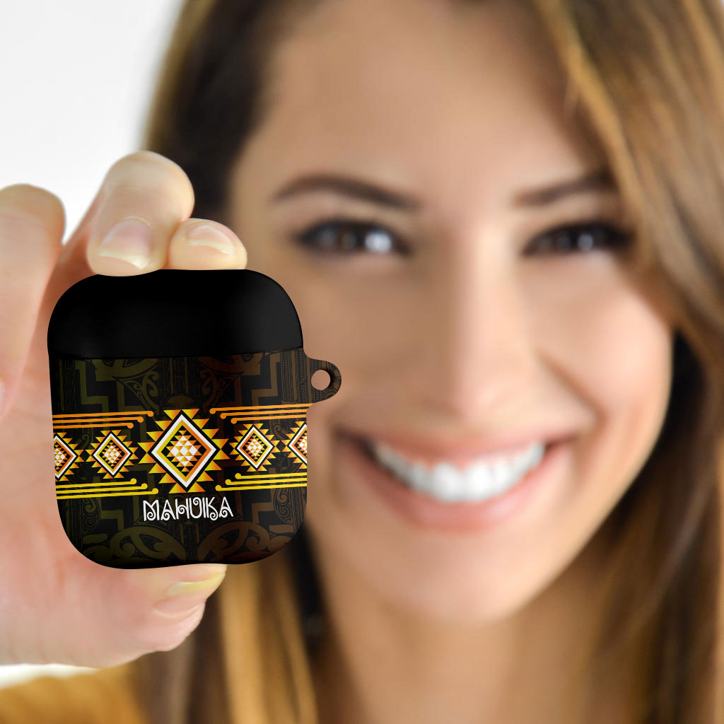 Aotearoa Atua Mahuika AirPods Case Maori Goddess Of Fire Taniko Motifs LT14 - Polynesian Pride