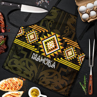 Aotearoa Atua Mahuika Apron Maori Goddess Of Fire Taniko Motifs LT14 Yellow - Polynesian Pride