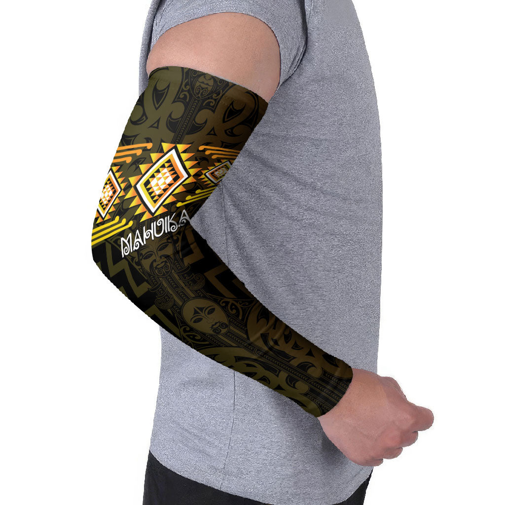 Aotearoa Atua Mahuika Personalised Arm Sleeves Maori Goddess Of Fire Taniko Motifs LT14 - Polynesian Pride