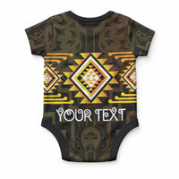 Aotearoa Atua Mahuika Personalised Baby Onesie Maori Goddess Of Fire Taniko Motifs