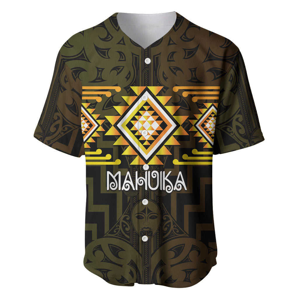 Aotearoa Atua Mahuika Personalised Baseball Jersey Maori Goddess Of Fire Taniko Motifs LT14 Yellow - Polynesian Pride