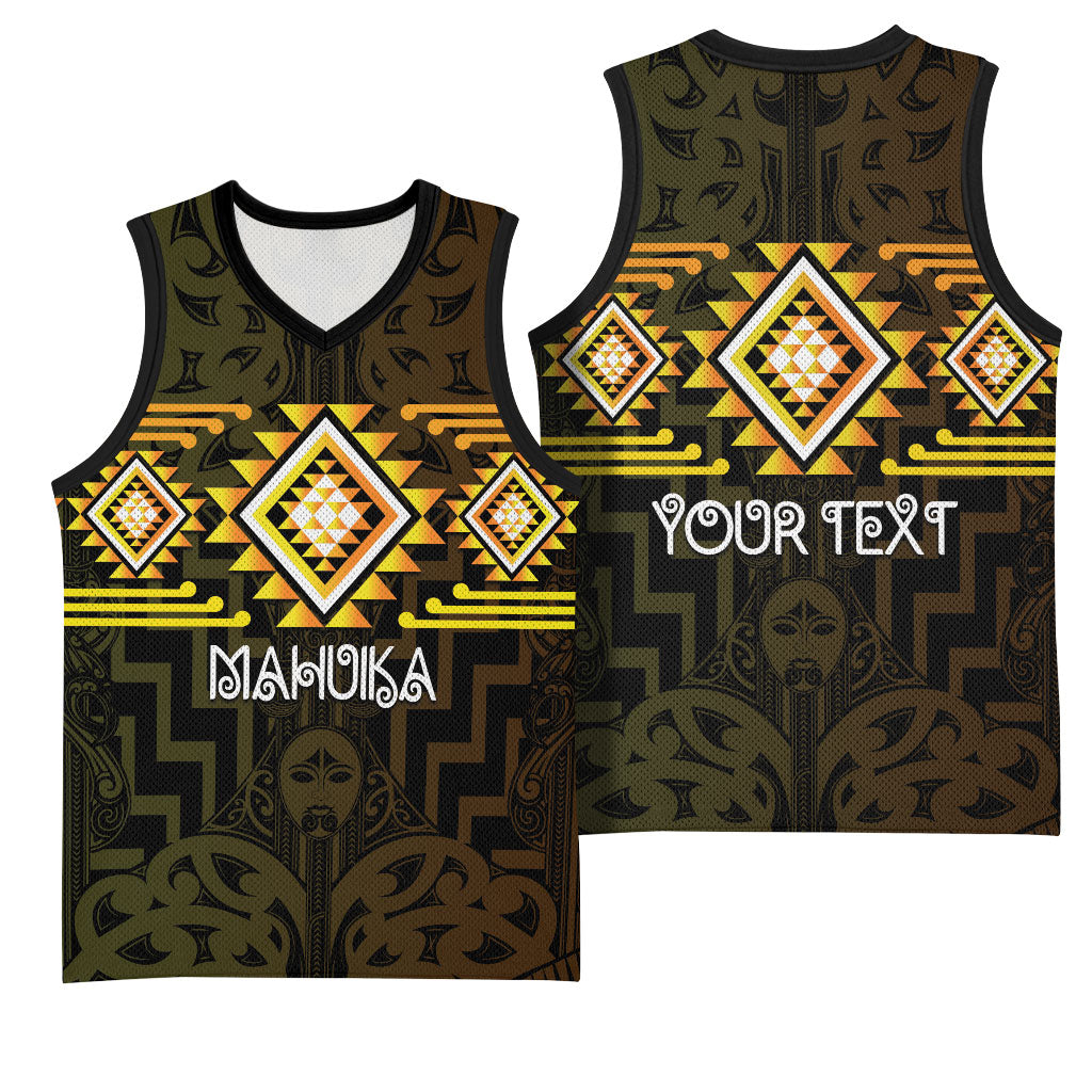 Aotearoa Atua Mahuika Personalised Basketball Jersey Maori Goddess Of Fire Taniko Motifs LT14 - Polynesian Pride