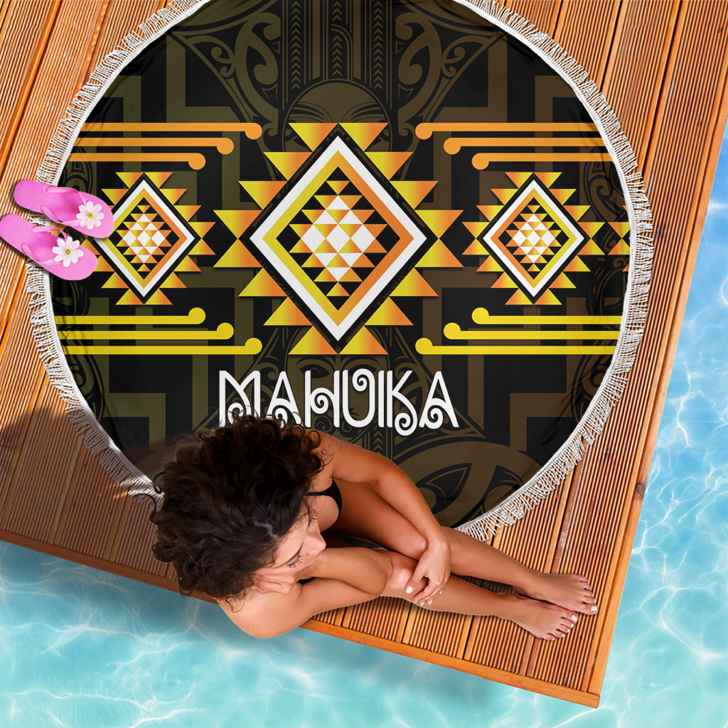 Aotearoa Atua Mahuika Beach Blanket Maori Goddess Of Fire Taniko Motifs LT14 - Polynesian Pride
