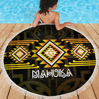 Aotearoa Atua Mahuika Beach Blanket Maori Goddess Of Fire Taniko Motifs LT14 - Polynesian Pride