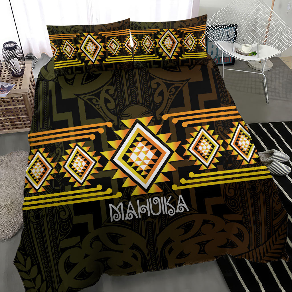 Aotearoa Atua Mahuika Bedding Set Maori Goddess Of Fire Taniko Motifs LT14 - Polynesian Pride