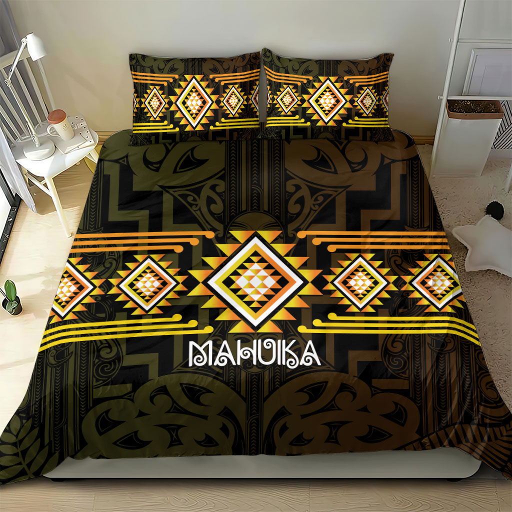 Aotearoa Atua Mahuika Bedding Set Maori Goddess Of Fire Taniko Motifs LT14 - Polynesian Pride