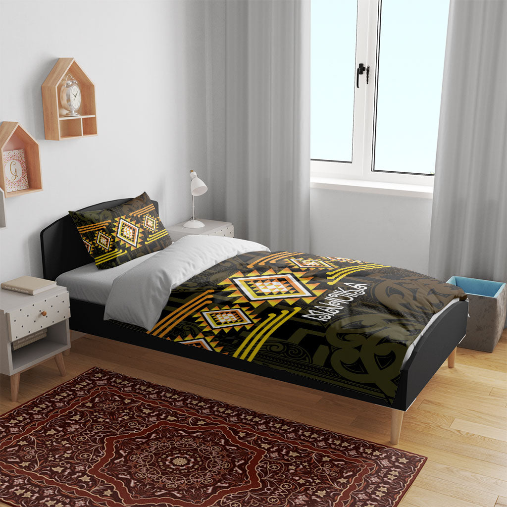Aotearoa Atua Mahuika Bedding Set Maori Goddess Of Fire Taniko Motifs LT14 - Polynesian Pride