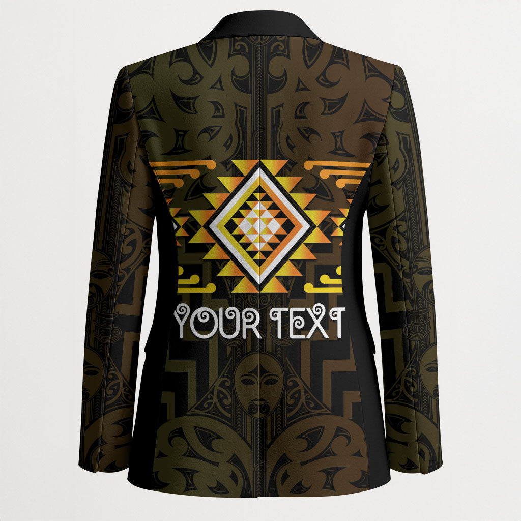 Aotearoa Atua Mahuika Personalised Blazer Maori Goddess Of Fire Taniko Motifs LT14 - Polynesian Pride