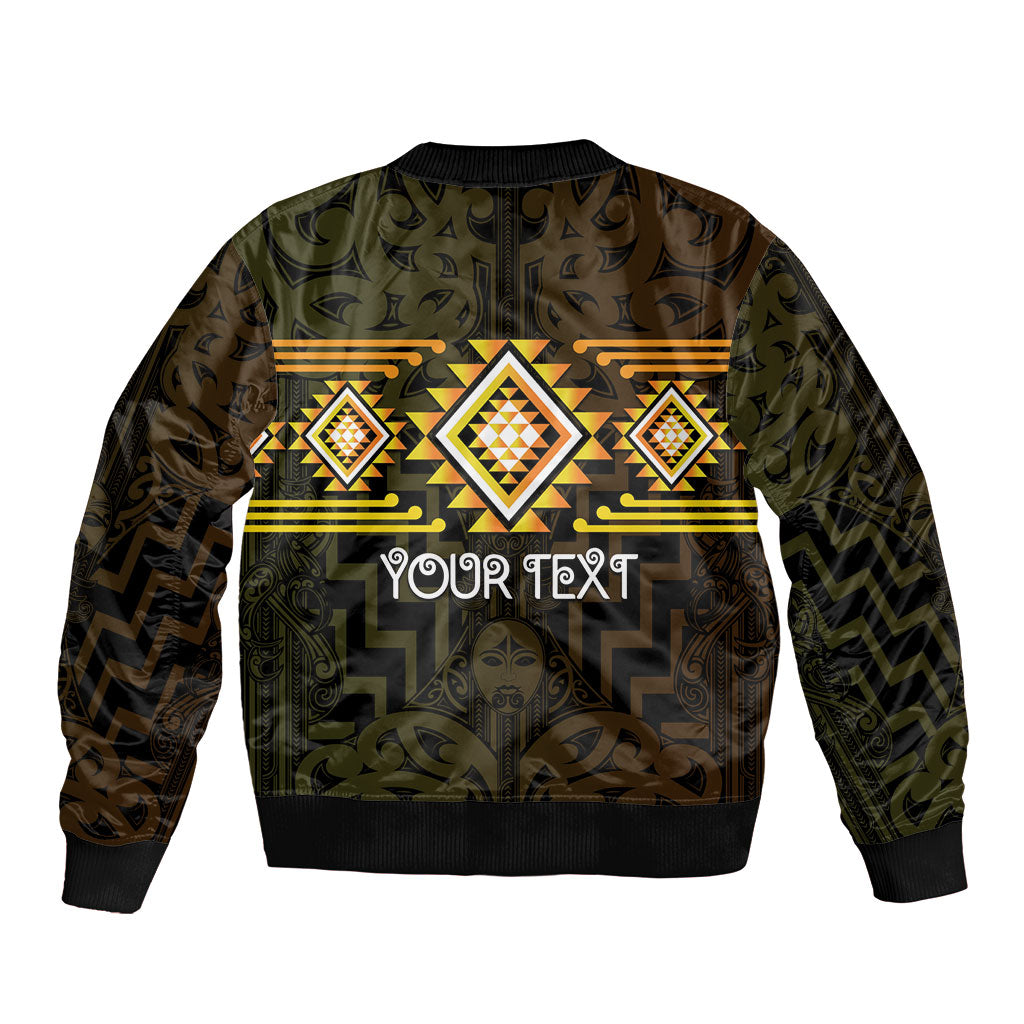 Aotearoa Atua Mahuika Personalised Bomber Jacket Maori Goddess Of Fire Taniko Motifs LT14 - Polynesian Pride