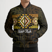Aotearoa Atua Mahuika Personalised Bomber Puffer Jacket Maori Goddess Of Fire Taniko Motifs LT14 - Polynesian Pride