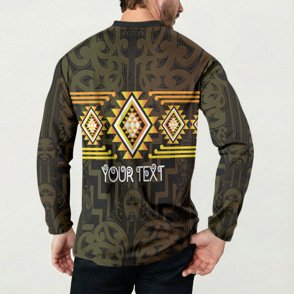 Aotearoa Atua Mahuika Personalised Button Sweatshirt Maori Goddess Of Fire Taniko Motifs LT14 - Polynesian Pride