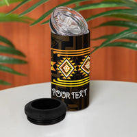 Aotearoa Atua Mahuika Personalised 4 in 1 Can Cooler Tumbler Maori Goddess Of Fire Taniko Motifs LT14 - Polynesian Pride