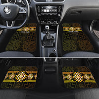 Aotearoa Atua Mahuika Personalised Car Mats Maori Goddess Of Fire Taniko Motifs LT14 Set 4pcs Yellow - Polynesian Pride