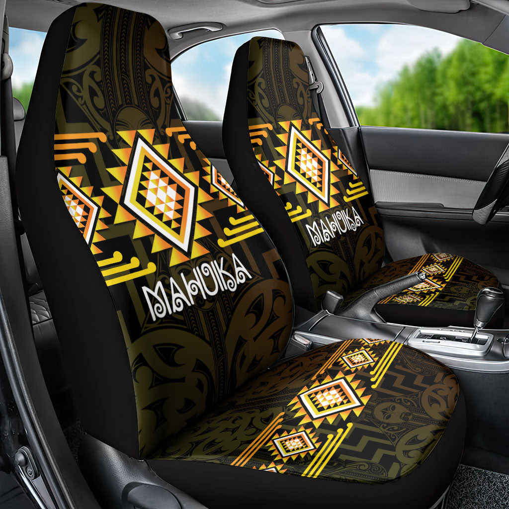 Aotearoa Atua Mahuika Car Seat Cover Maori Goddess Of Fire Taniko Motifs LT14 - Polynesian Pride