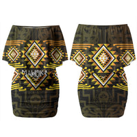 Aotearoa Atua Mahuika Personalised Couples Matching Off Shoulder Short Dress and Hawaiian Shirt Maori Goddess Of Fire Taniko Motifs LT14 - Polynesian Pride