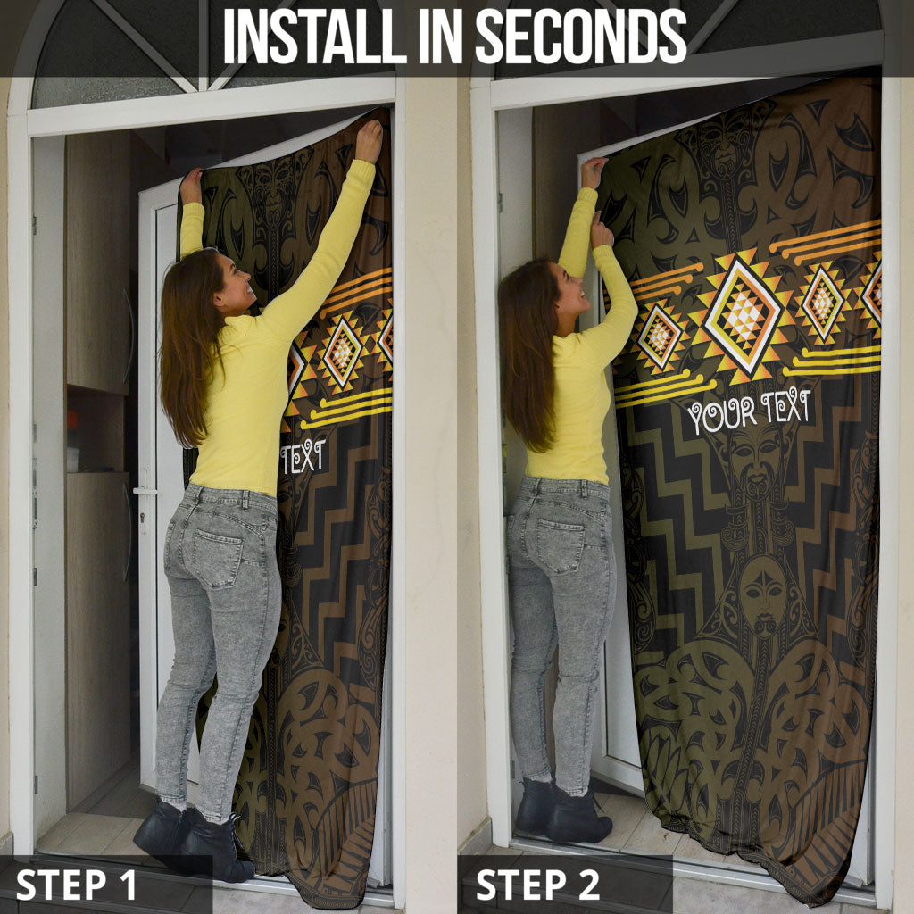Aotearoa Atua Mahuika Personalised Door Cover Maori Goddess Of Fire Taniko Motifs LT14 - Polynesian Pride
