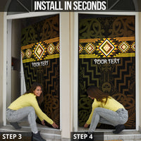 Aotearoa Atua Mahuika Personalised Door Cover Maori Goddess Of Fire Taniko Motifs LT14 - Polynesian Pride