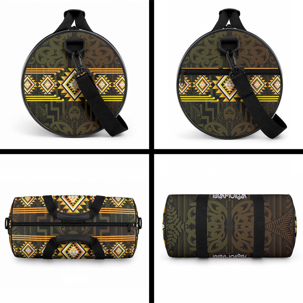 Aotearoa Atua Mahuika Duffle Bag Maori Goddess Of Fire Taniko Motifs