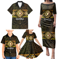 Aotearoa Atua Mahuika Personalised Family Matching Puletasi and Hawaiian Shirt Maori Goddess Of Fire Taniko Motifs LT14 - Polynesian Pride